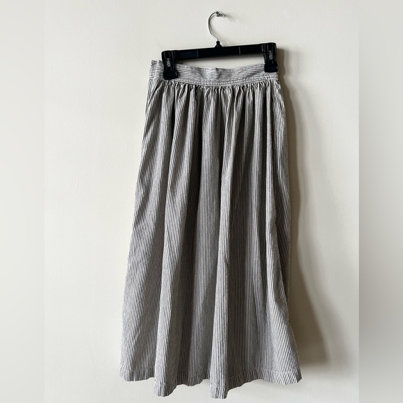 Vintage Calvin Klein Stripe Cotton Midi Skirt a button Down Size 8 Small - Picture 5 of 9